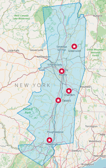 New York and Vermont service area